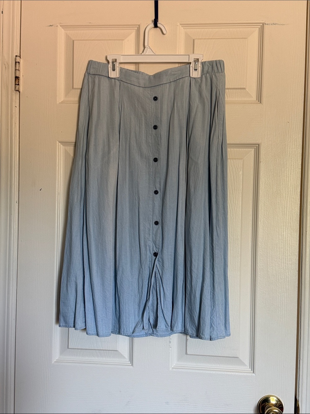 Charlotte Russe Light Blue Faux Button-Front Midi Skirt